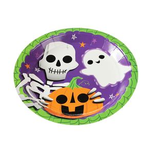 Prato Descartável 18cm Halloween Divertido Kit com 10 Unidades - - Silver Plast