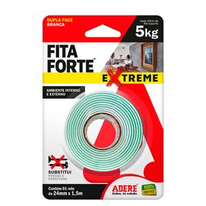 Fita Dupla Face Espuma Extreme 24mmx1,5m Branca - Adere