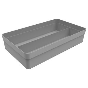 Organizador de Gavetas Logic 2 Divisórias 20x34,5cm Chumbo - Martiplast