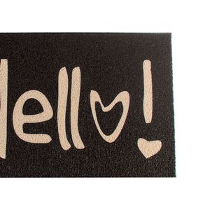 Capacho Retangular Hello Preto 40x60cm - Euro Mats