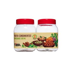 Conjunto de Porta Condimentos 500mL Vermelho - Tiba