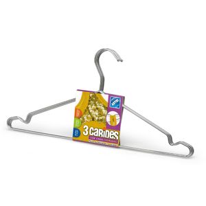 Cabide Aço Cromado Tintureiro 3 Peças - Arthi