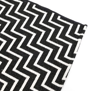 Tapete para Sala Jacquard Chevron 150x200cm Preto - Comoditá