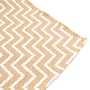 Tapete para Sala Jacquard Chevron 100x150cm Bege - Comoditá