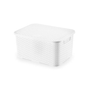 Caixa Organizadora com Tampa 8,5l Mosaico Branco - Arthi