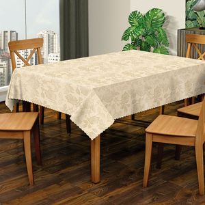 Toalha de Mesa Retangular 138x200cm Adamascada Bege - Sur La Table