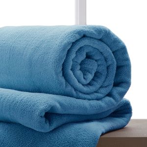 Manta Microfibra Solteiro Azul Jeans - Corttex