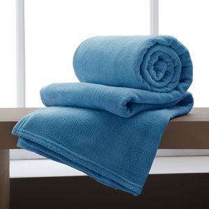 Manta Microfibra Casal Azul Jeans - Corttex