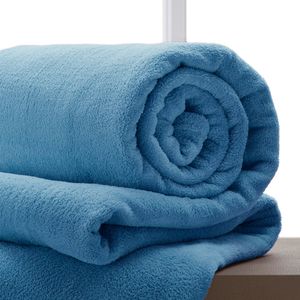 Manta Microfibra Casal Azul Jeans - Corttex