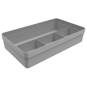 Organizador de Gavetas Logic 4 Div 20x34,5cm Chumbo - Martiplast