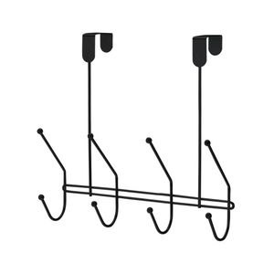 Cabide para Porta com 4 Ganchos Duplos Eclipse Black - Arthi