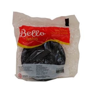 Prato Fundo Descartável 12cm com 10 Unidades Preto - Bello Festas