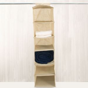 Organizador Vertical 6 Divisórias 120x30cm Bege - Home Space