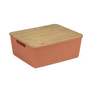 Caixa Organizadora com Tampa 12l Terracota - Oikos