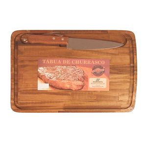 Tábua de Carne para Churrasco Slim Grande com Faca - Debiasi