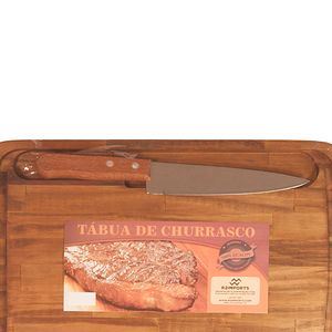 Tábua de Carne para Churrasco Slim Grande com Faca - Debiasi