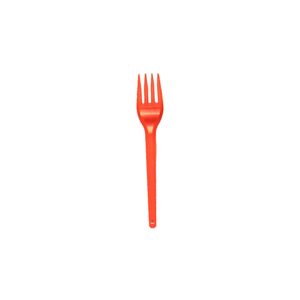 Garfo de Sobremesa Descartável com 50 Unidades Laranja Neon - Bello Festas
