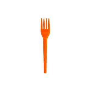 Garfo de Sobremesa Descartável com 50 Unidades Laranja Neon - Bello Festas