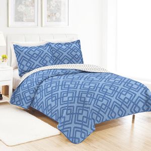Colcha Queen Boutis Comfort com 2 Porta Travesseiros Geométrico - Beau Tissu