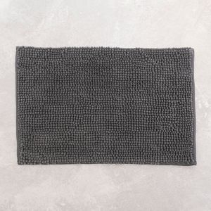 Tapete para Banheiro Retangular Chenille 40x60cm Cinza - Comoditá