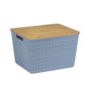 Caixa Organizadora com Tampa 18l Azul - Oikos