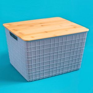 Caixa Organizadora com Tampa 18l Azul - Oikos