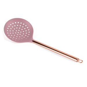 Escumadeira de Nylon 31cm Rosa - Plasvale