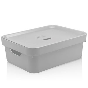Caixa Organizadora Cube Retangular com Tampa 10,5l Branco - Martiplast