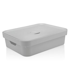 Caixa Organizadora Cube Retangular com Tampa 16l Branco - Martiplast