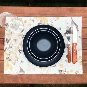 Lugar Americano Dupla Face Floral Bege - Sur La Table