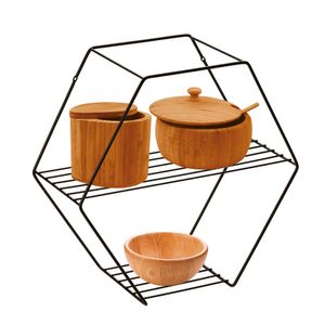 Prateleira 37,5cm Hexagonal Preta - Arthi