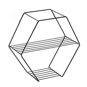 Prateleira 37,5cm Hexagonal Preta - Arthi