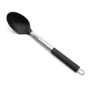 Colher de Silicone Preto com Cabo De Inox - Meridional