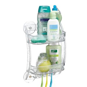 Porta Shampoo Duplo com Ventosas Transparente - Arthi