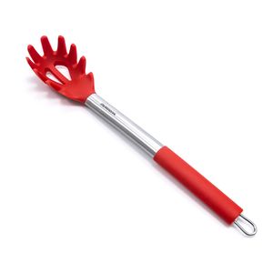 Pegador de Macarrão De Silicone com Cabo De Inox Vermelho - Meridional