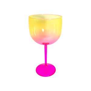Taça de Gin Acqua 550mL Pink e Amarelo - M&ca Plásticos