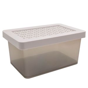 Caixa Organizadora Retangular com Tampa 15,2x31,5cm Gelo - Ordene