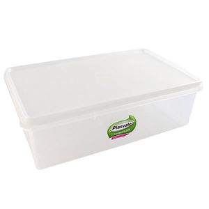 Caixa Organizadora Multiuso Retangular 13,6x39,2cm Branca - Plasvale