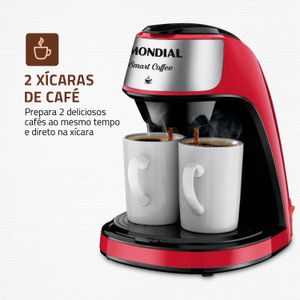 Cafeteira Elétrica Mondial Smart Coffee 2 Xícaras Vermelho
