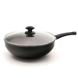 Frigideira Wok Santorini com Tampa 28cm Preta - Meridional