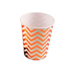 Copo de Festa Chevron 270mL Kit com 10 Unidades Bronze - Silver Plastic