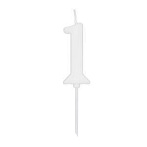 Vela de Aniversário Pick Número 1 Branca - Silver Plastic