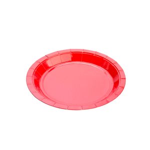 Prato Descartável 18cm Liso Kit com 10 Unidades Vermelho - Silver Plastic