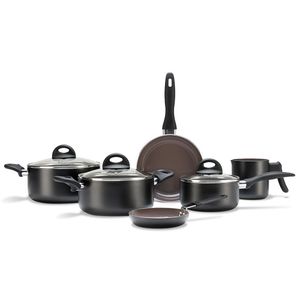Jogo de Panelas com Revestimento Cerâmico 6 Peças Ceramic Smart Preto - Brinox