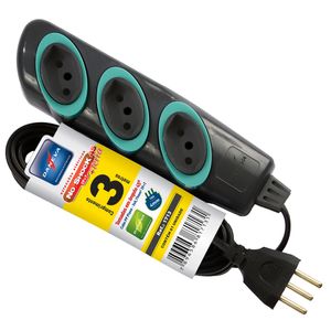 Extensão No Shock 45 2pt 10a / 250v 3m Grafite - Daneva