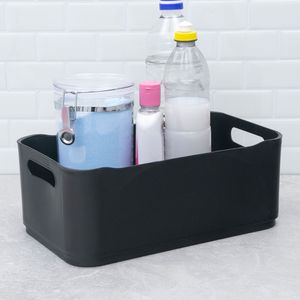 Cesta Organizadora Fit Retangular Grande 15x30cm Preta - Coza