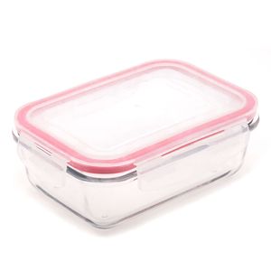 Pote de Vidro Hermético Retangular 550mL Rosa - Sanremo