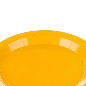 Prato Descartável 18cm Liso Kit com 10 Unidades Amarelo - Silver Plastic