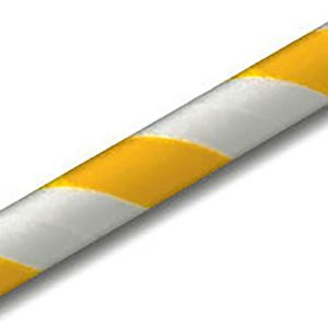 Canudo de Papel Listrado Kit com 20 Unidades Amarelo - Silver Festas