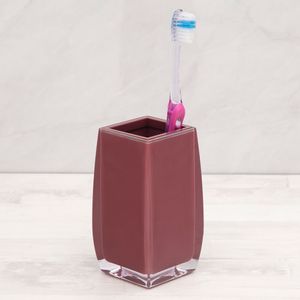 Porta Escova de Dente Plástico 11,5cm Vinho - Sottile